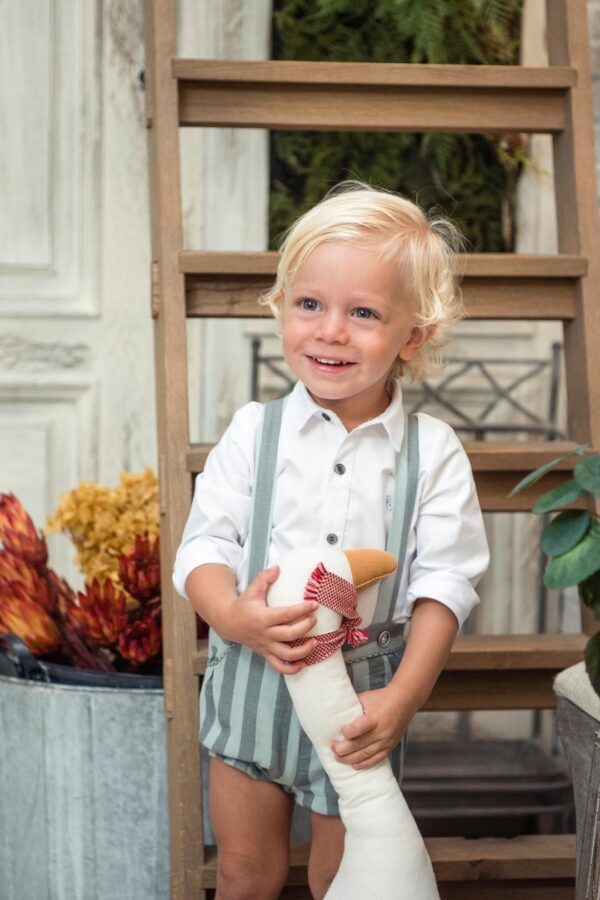 Conjunto Peto Verde Rayas Marta Y Paula