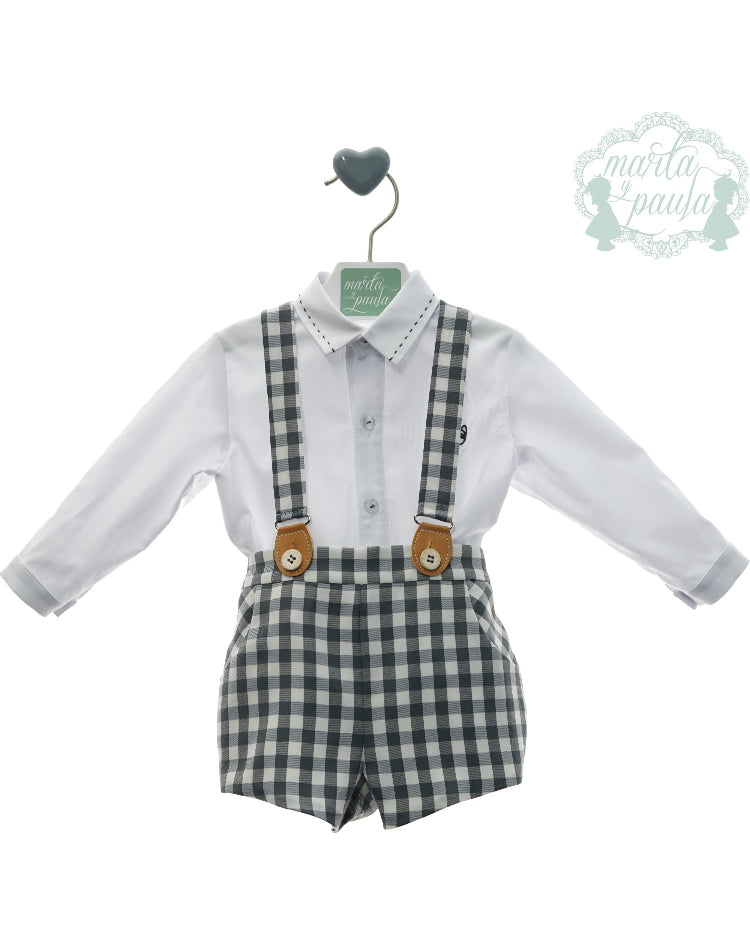 Peto Niño Cuadros Negro Marta Y Paula