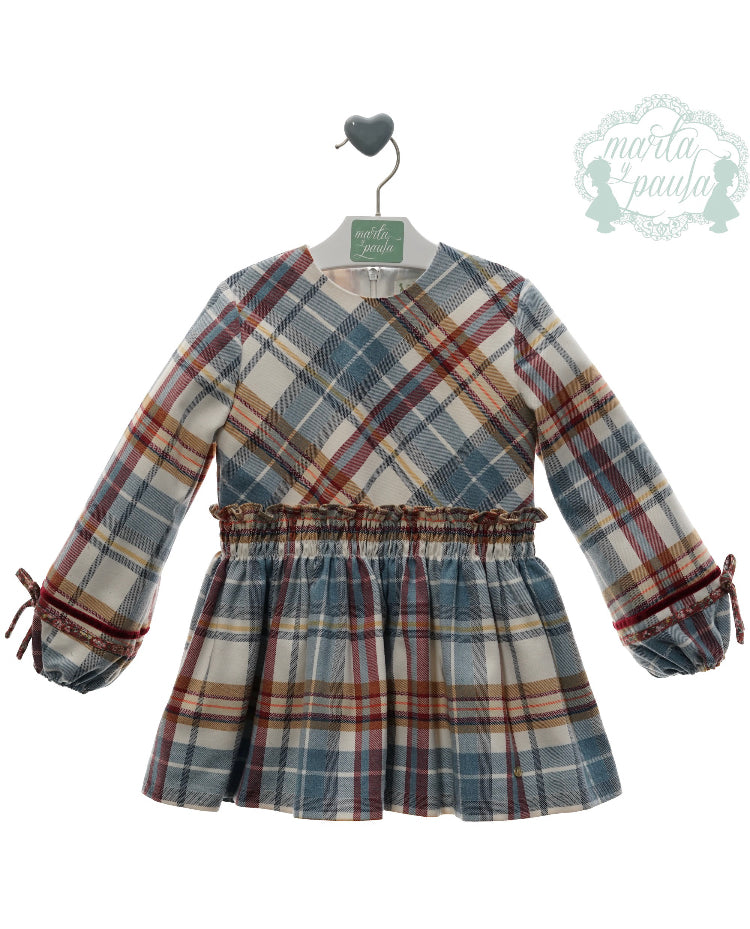 Vestido Azul Cuadros Marta y Paula
