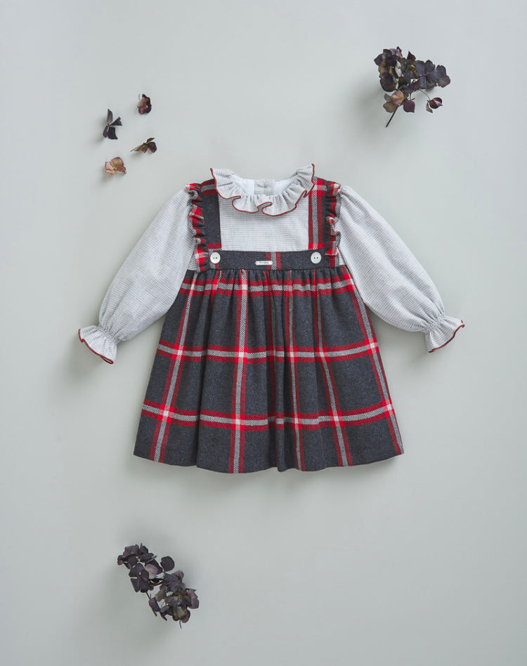 Vestido Gris Cuadros Foque