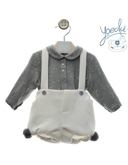 Peto Beige Gris Pompones Yoedu