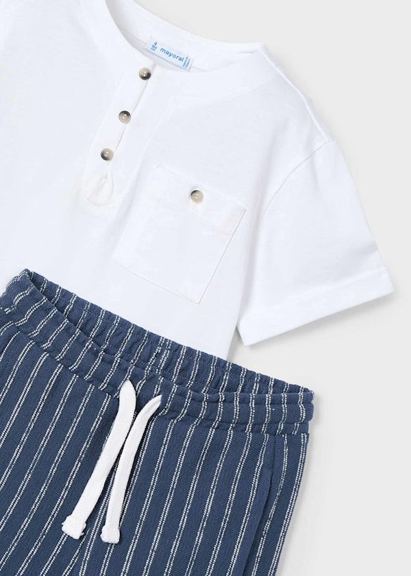 Conjunto Blanco Marino Rayas Mayoral