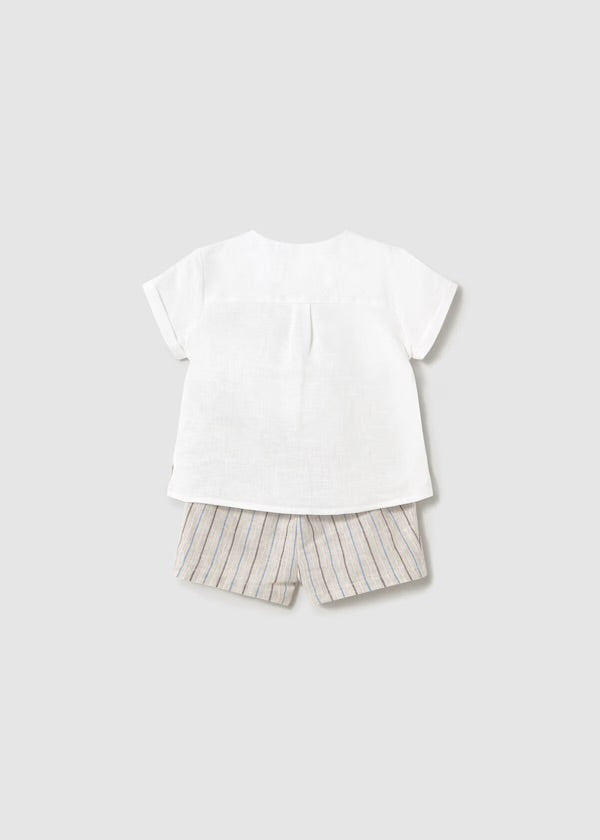 Conjunto Blanco Beige Rayas Mayoral