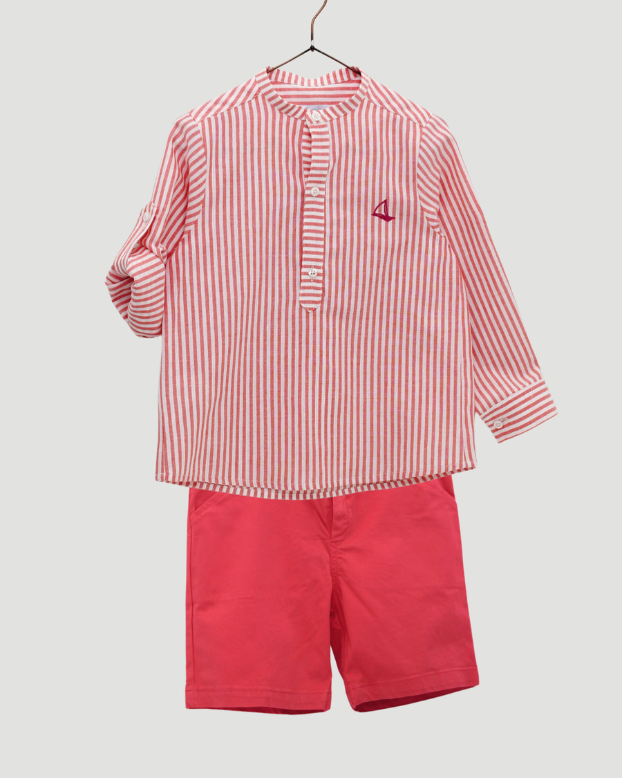Conjunto Niño Rojo Rayas Foque