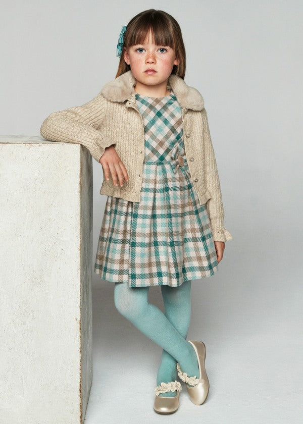 Vestido Verde Beige Cuadros Mayoral