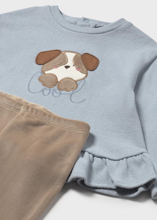 Conjunto Leggins Azul Beige Perrito Mayoral
