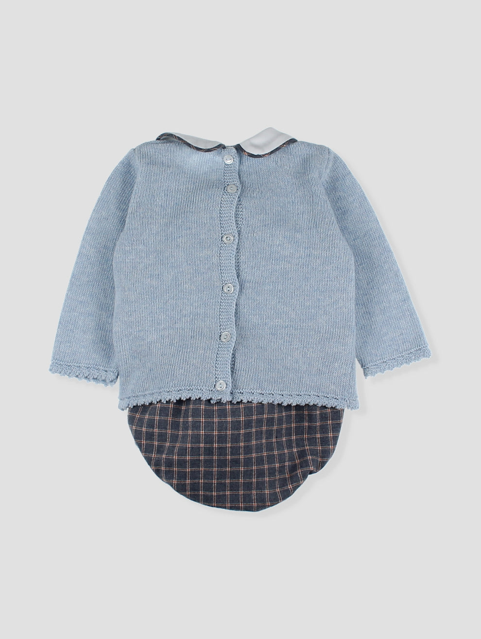 Conjunto Suéter Azul Y Calzón Cuadros Foque