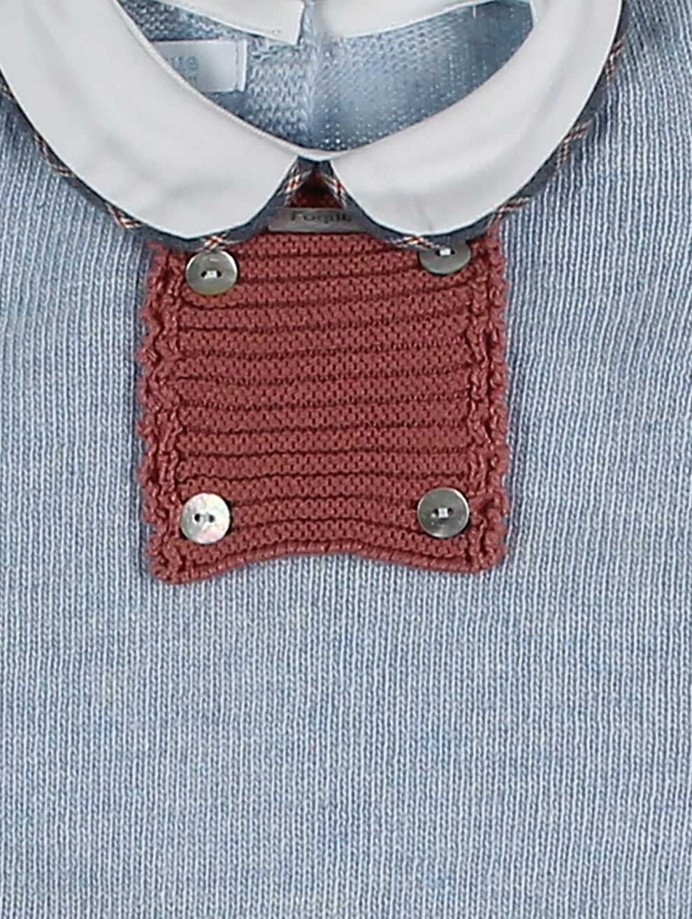 Conjunto Suéter Azul Y Calzón Cuadros Foque