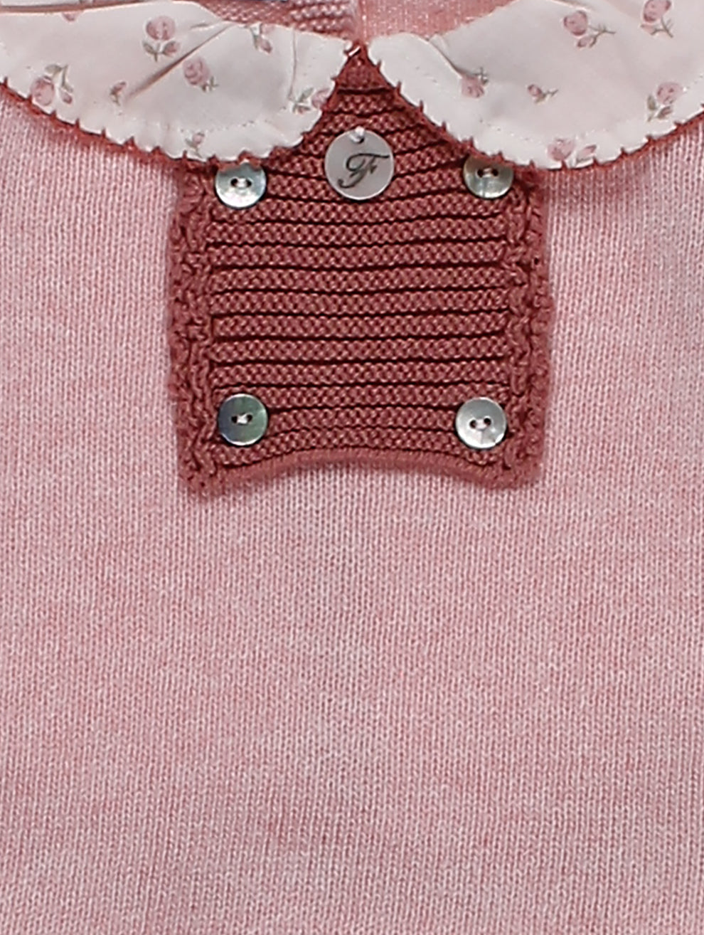 Conjunto Tejido Rosa Flores Foque