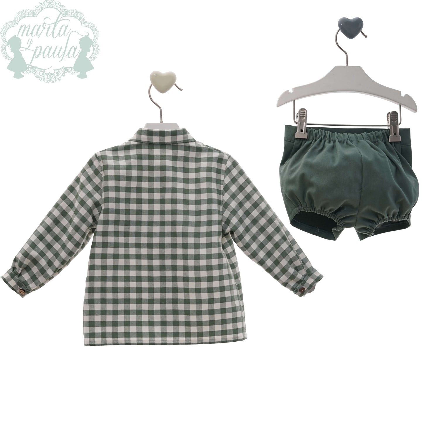 Conjunto Verde Cuadros Marta y Paula