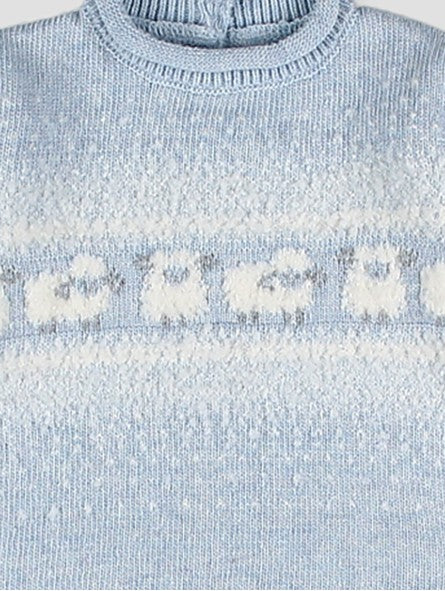 Mameluco De Punto Azul Borregos Foque