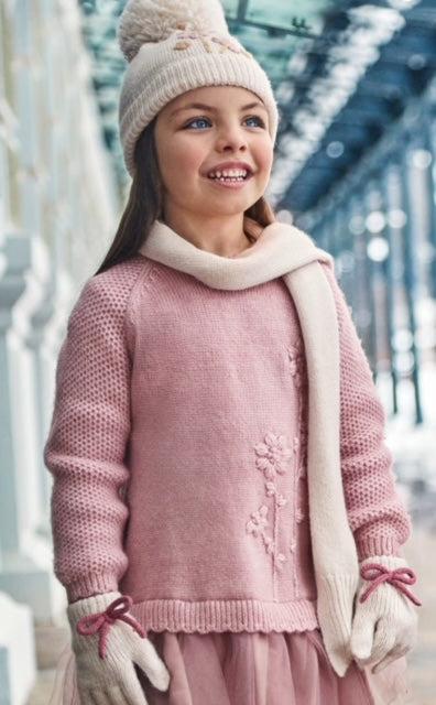 Vestido De Punto Palo De Rosa Tul Mayoral