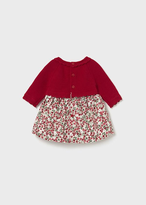 Vestido Rojo Flores Cuello Mayoral