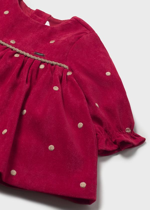 Vestido Rojo Terciopelo Mayoral