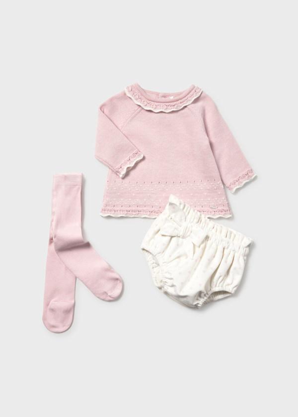 Conjunto Rosa Blanco Y Mallas Mayoral