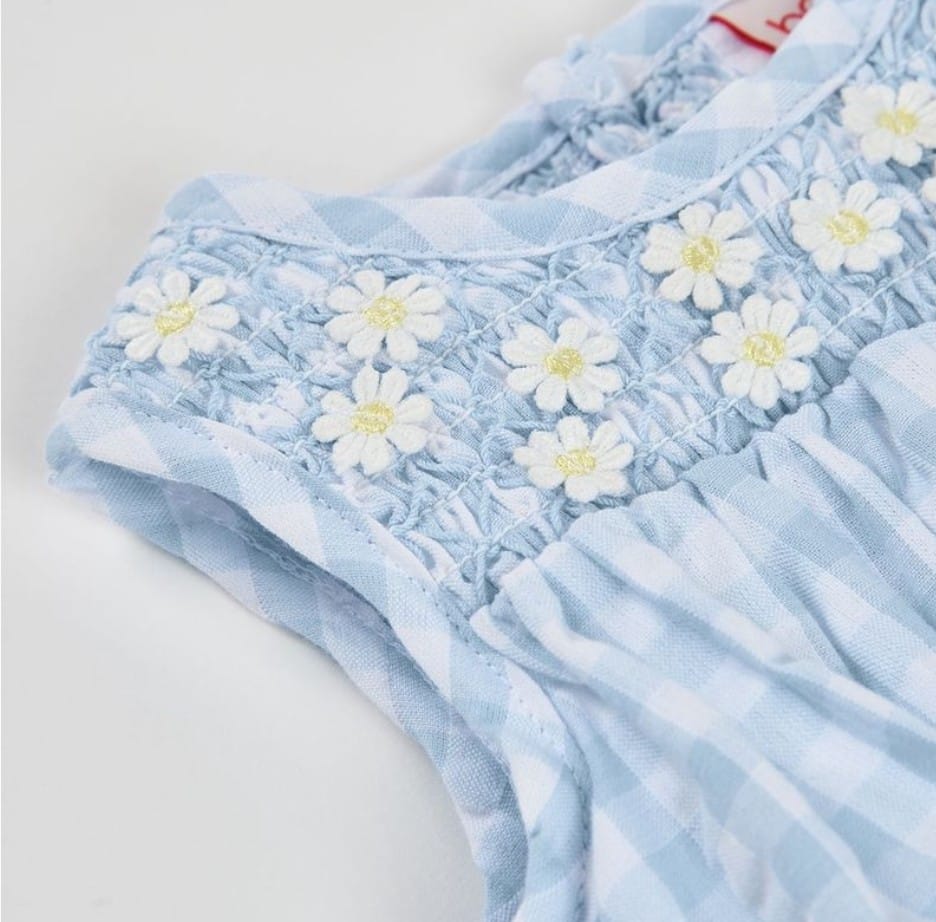 VESTIDO DE POPELÍN CUADROS DE BEBÉ