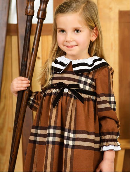 Vestido Cuadros Café Foque