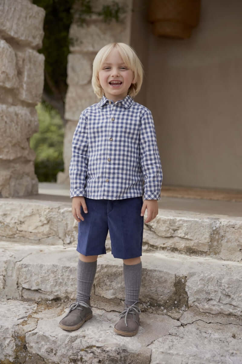 Conjunto Camisa Cuadros Azules Martin Aranda
