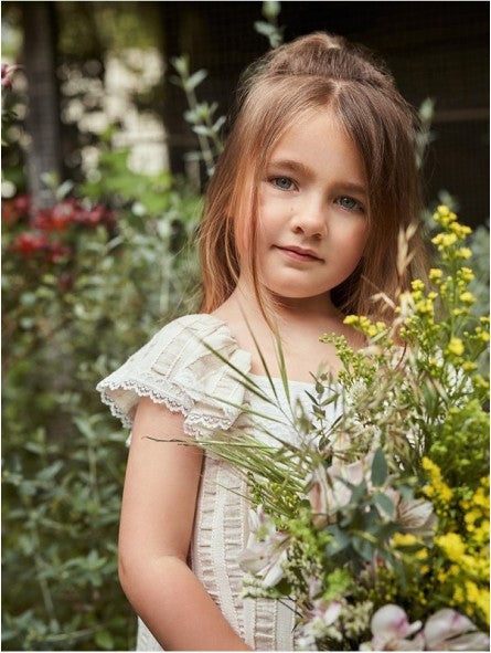 Vestido Beige Rayas Foque