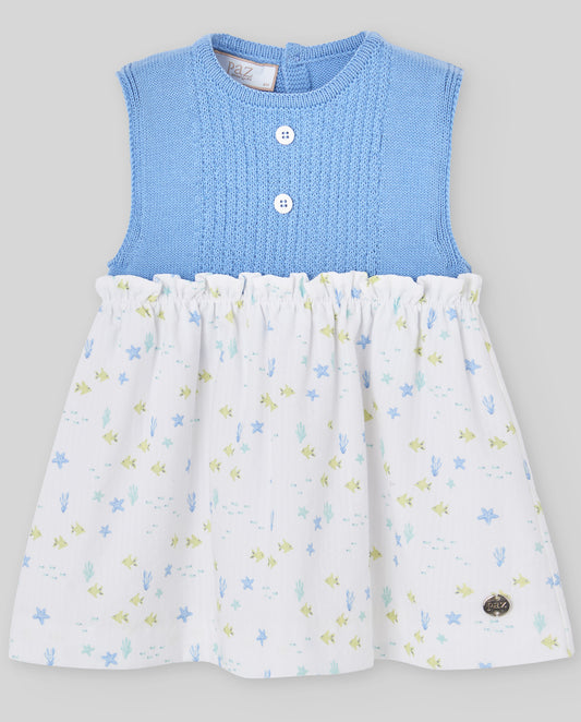 VESTIDO PECHO PUNTO AZUL CORALES