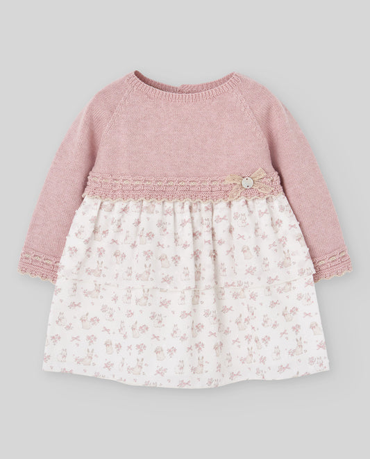 Vestido Pecho Punto Rosa Animalitos Paz Rodríguez