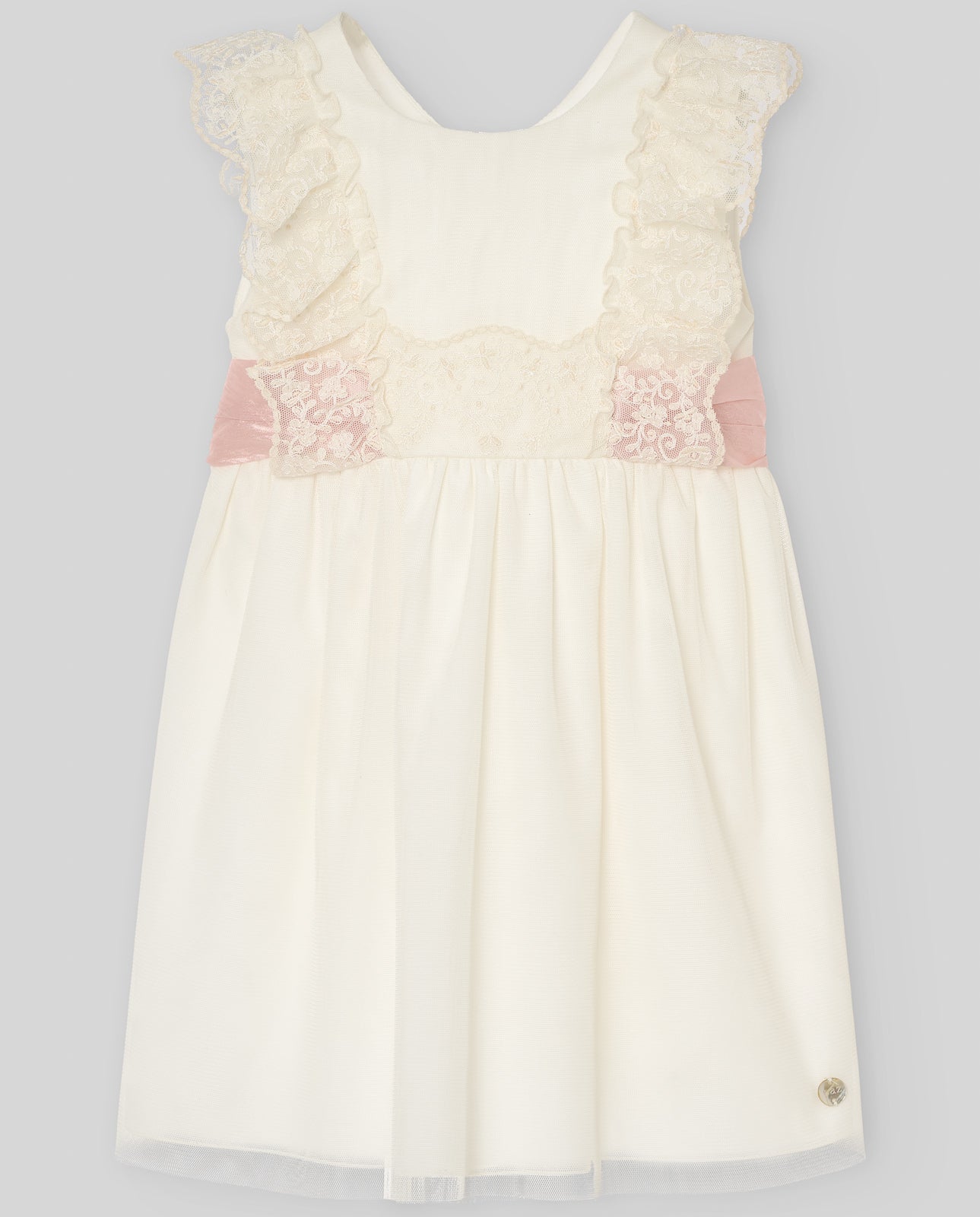 VESTIDO TUL C/PUNTILLA "CEREMONIA V26"