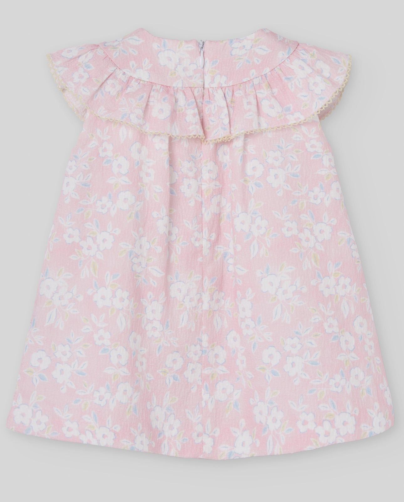 VESTIDO ROSA FLORES BLANCAS
