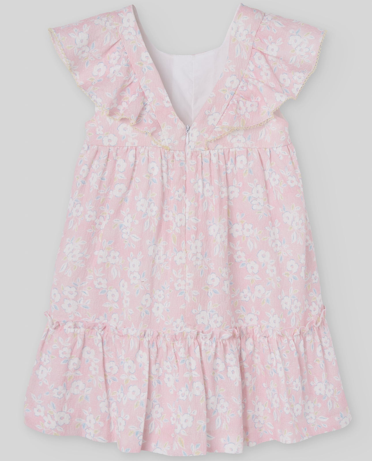 VESTIDO ROSA FLORES BLANCAS