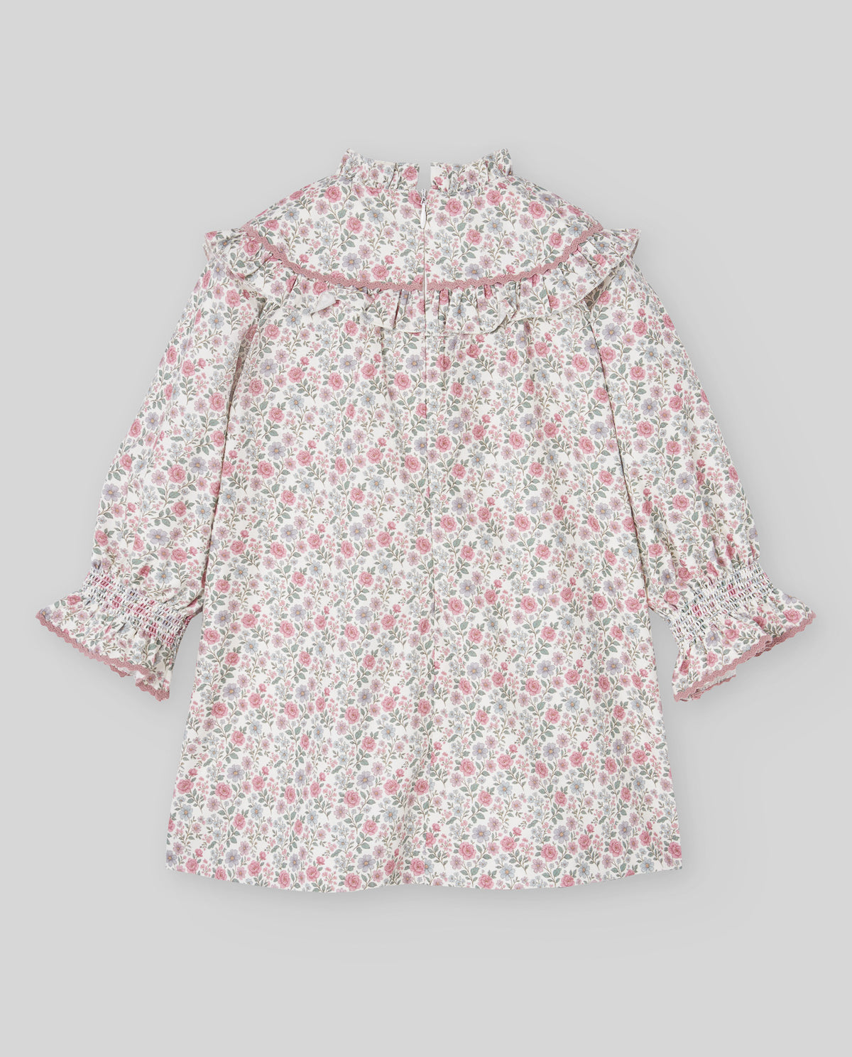 Vestido Flores Rosa Pecho Panal Paz Rodríguez