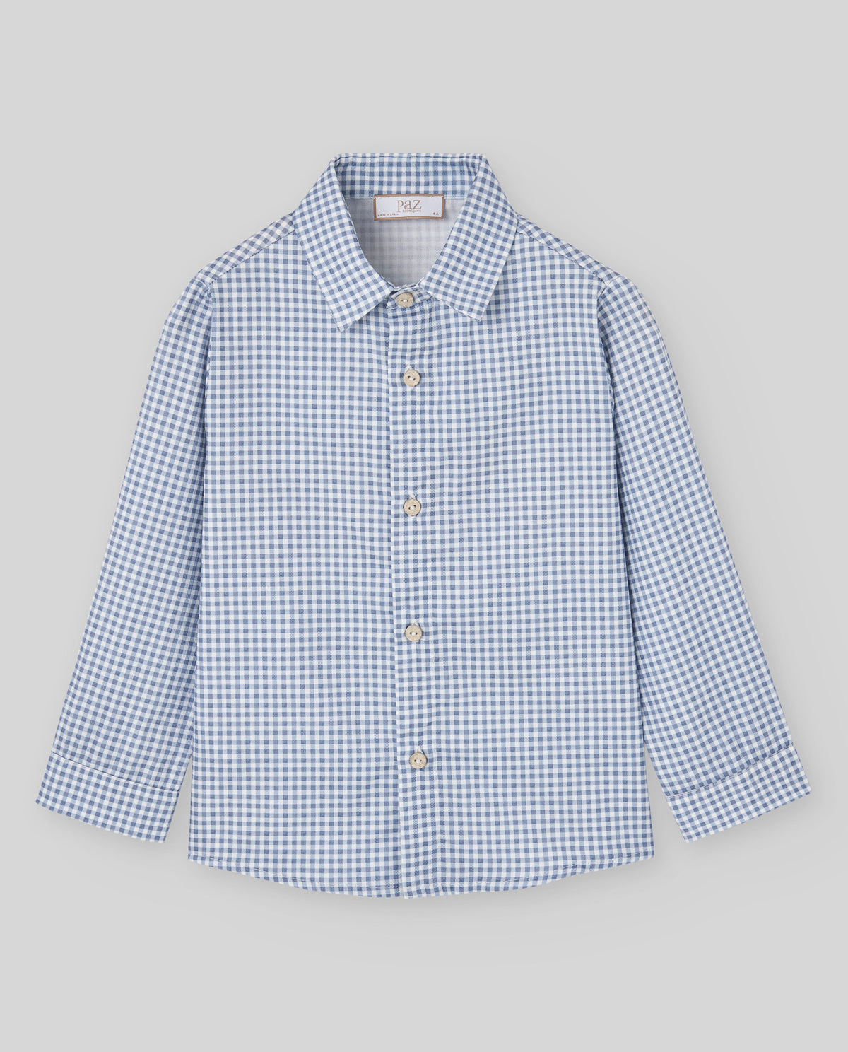 Conjunto Camisa Cuadros Azul Pantalón Arena Paz Rodríguez
