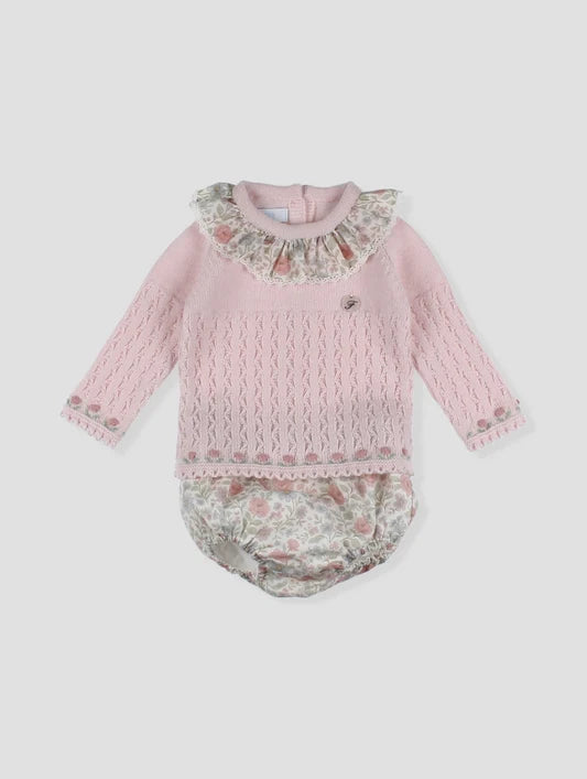 Conjunto Suéter Punto Rosa Foque