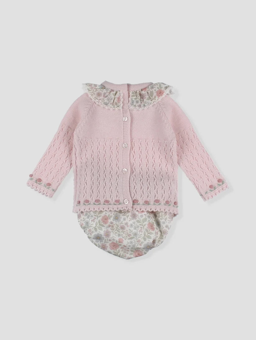 Conjunto Suéter Punto Rosa Foque