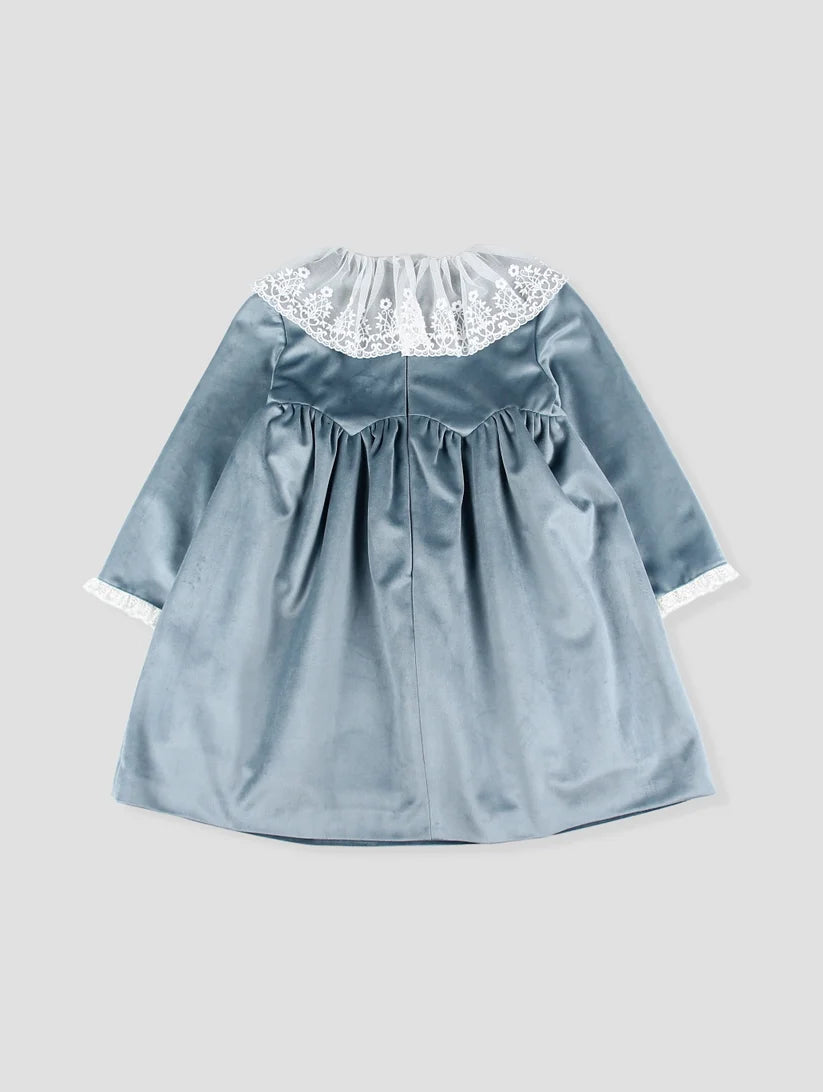 Vestido Terciopelo Azul Foque