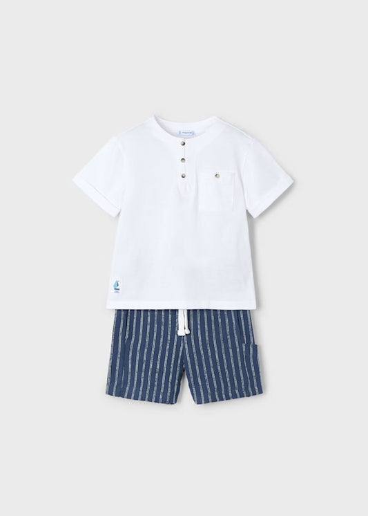 Conjunto Blanco Marino Rayas Mayoral