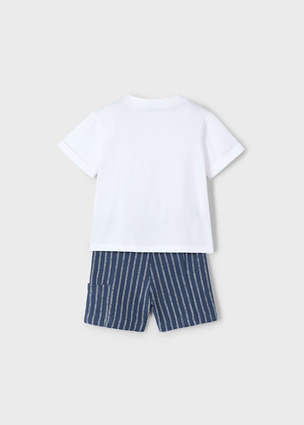 Conjunto Blanco Marino Rayas Mayoral