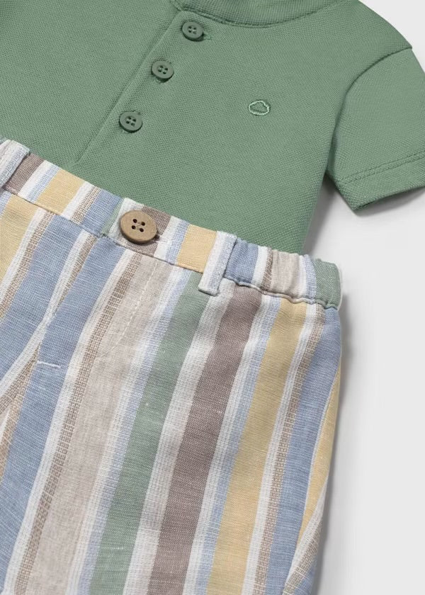 Conjunto Polo Verde Rayas Mayoral