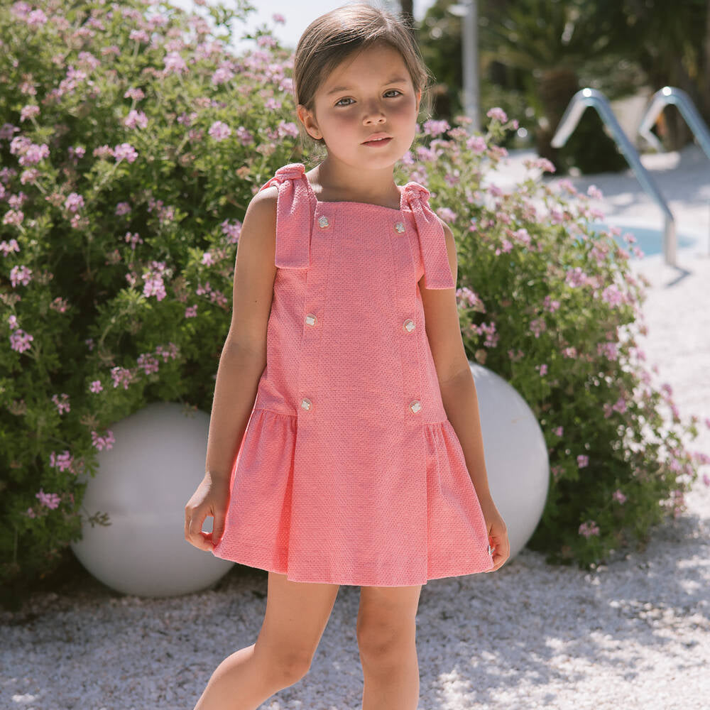 Vestido Coral Con Botones Paz Rodríguez