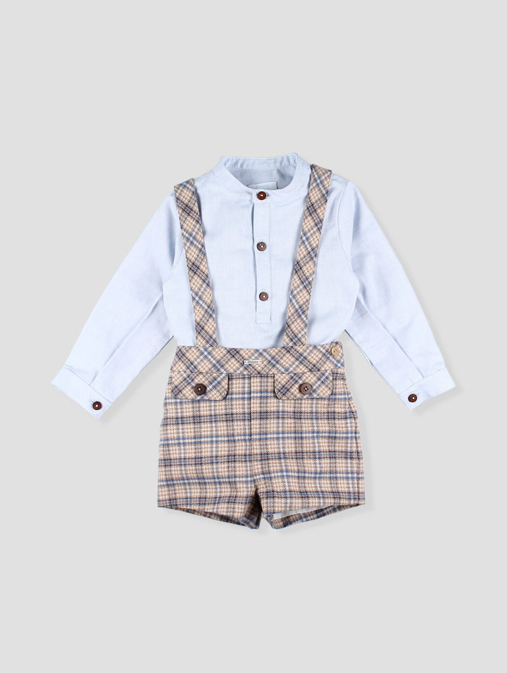 Peto Azul Beige Cuadros Foque