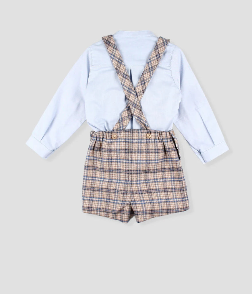 Peto Azul Beige Cuadros Foque