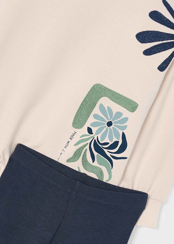 Conjunto Leggins Beige Marino Flores Mayoral