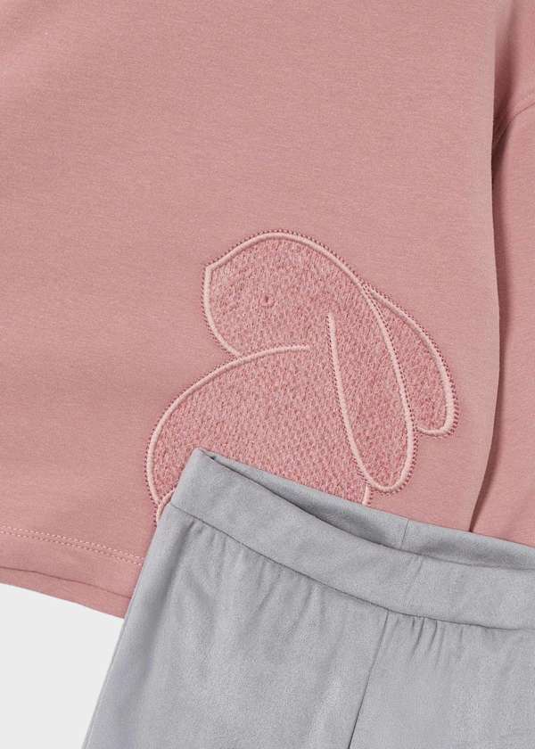 Conjunto Leggins Palo De Rosa Gris Conejo Mayoral