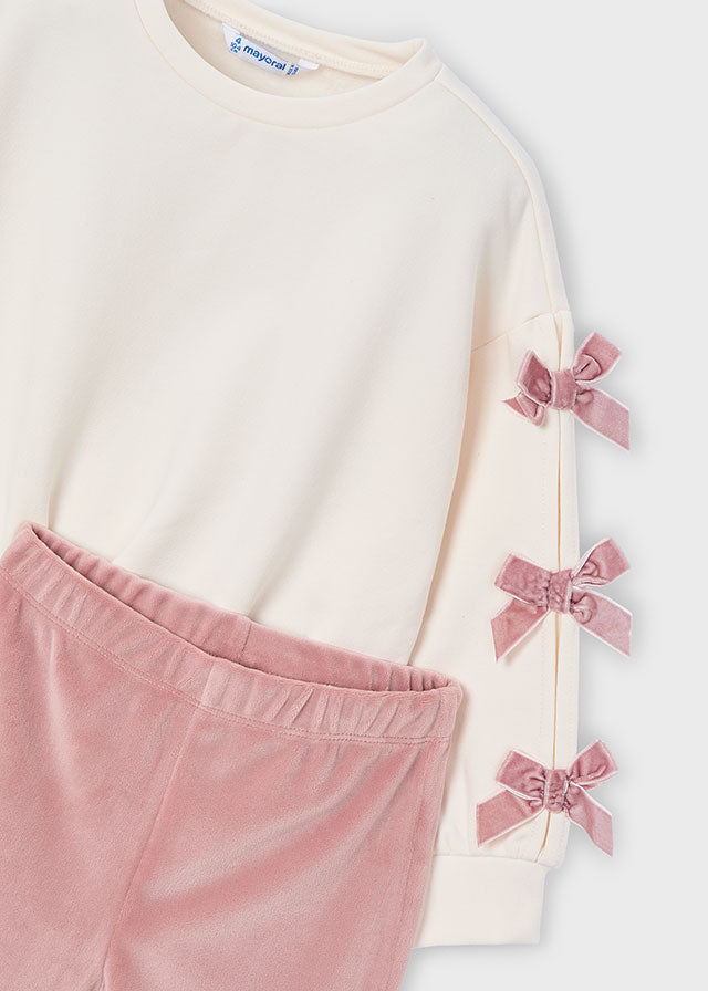 Conjunto Leggins Crudo Rosa Moños Mayoral