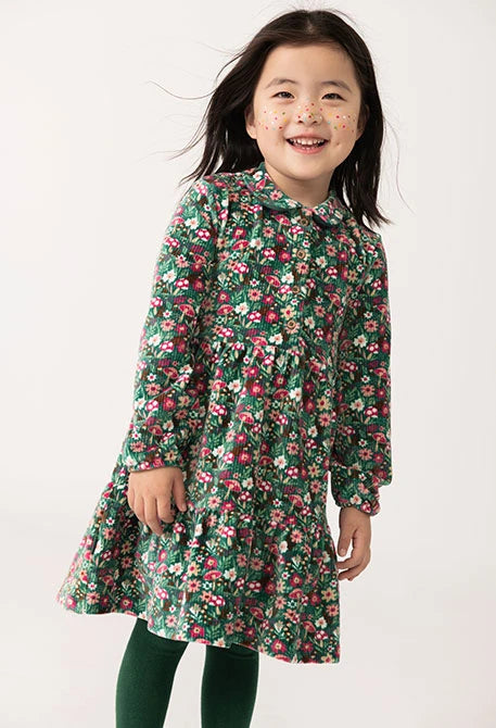 Vestido Verde Flores Pana Boboli