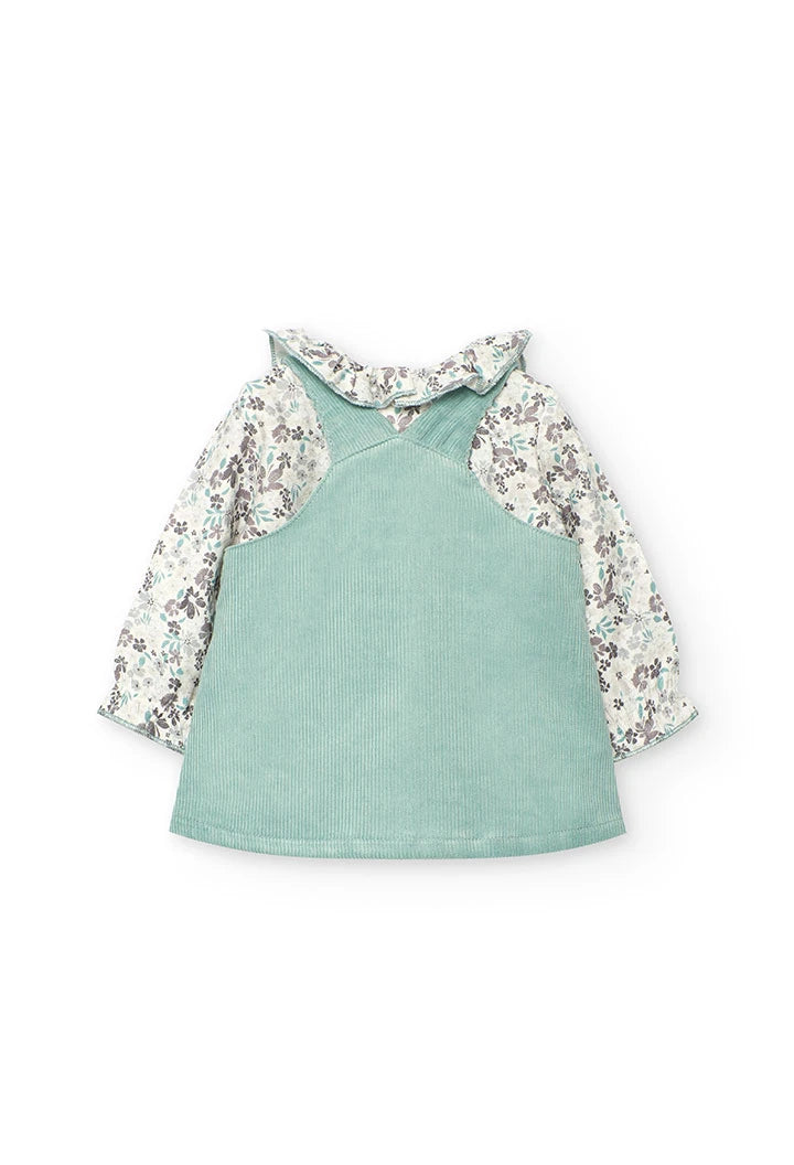 Vestido Verde Pana Flores Boboli