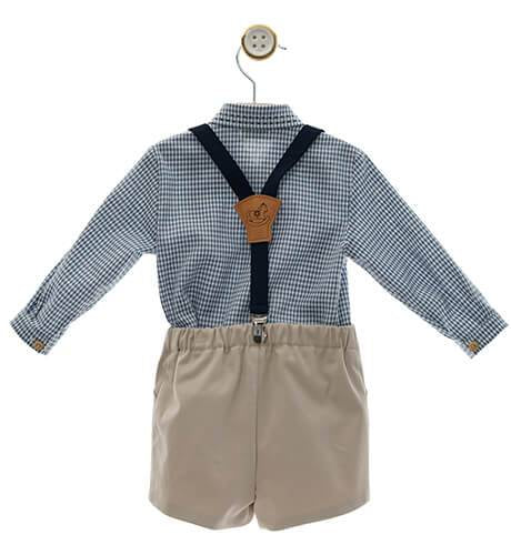 Peto Azul Beige Cuadros Yoedu
