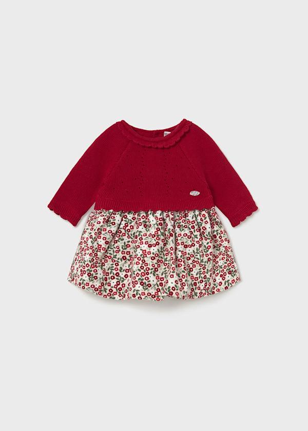 Vestido Rojo Flores Cuello Mayoral