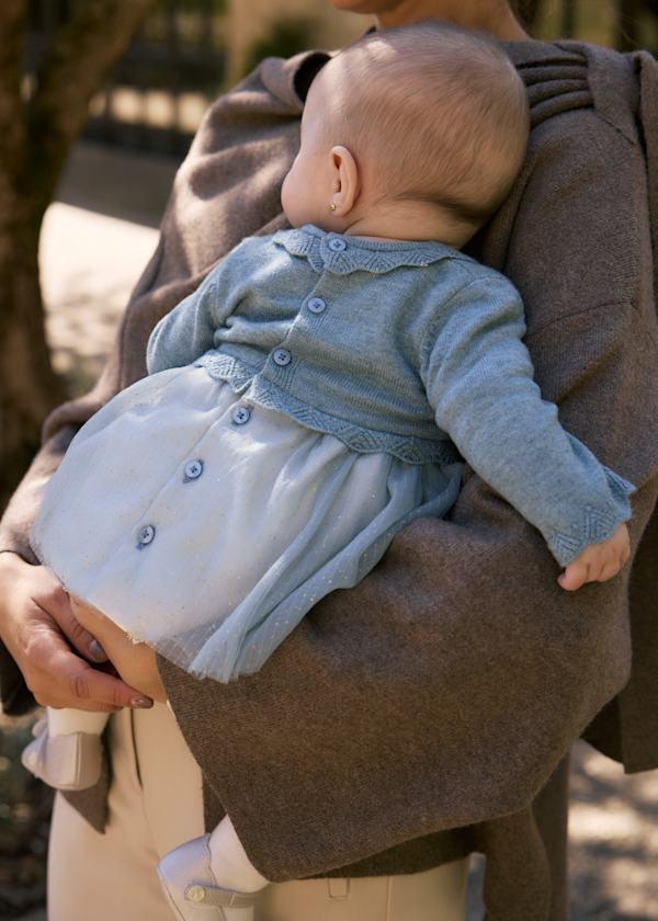 Vestido Azul Plomo Tul Mayoral