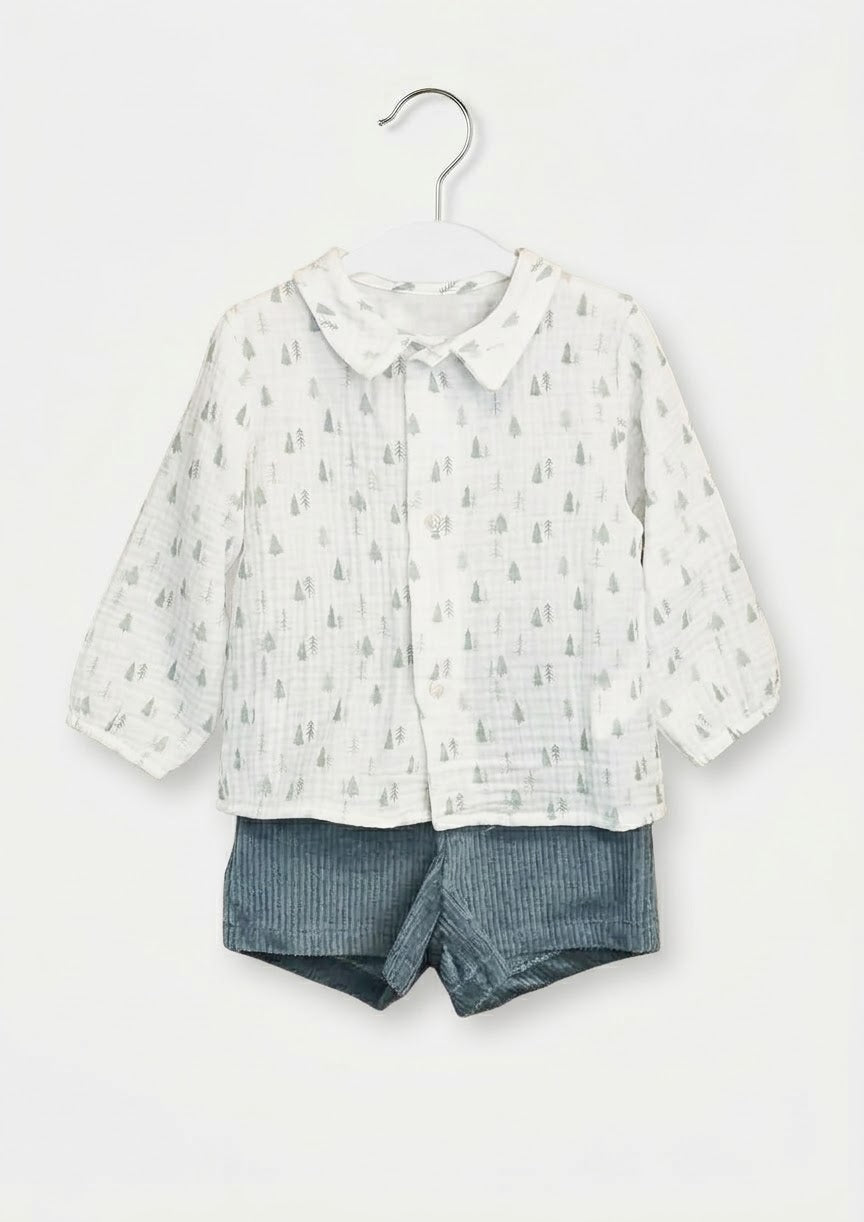 Conjunto Niño Pinos Short Verde Mac Ilusión