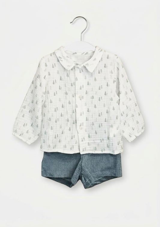 Conjunto Niño Pinos Short Verde Mac Ilusión