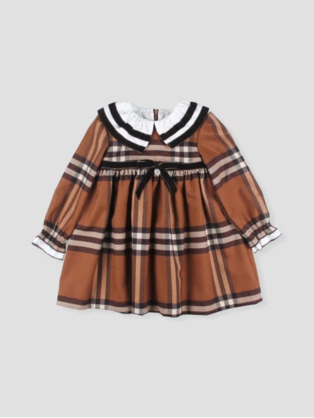 Vestido Cuadros Café Foque